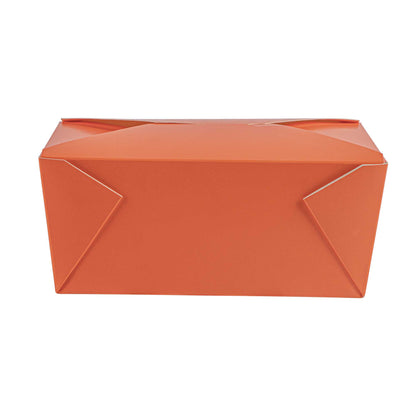 Bio Tek 98 oz Rectangle Tangerine Orange Paper #4 Bio Box Take Out Container - 8 1/2" x 6 1/4" x 3 1/2" - 200 count box