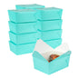 Bio Tek 98 oz Rectangle Turquoise Paper #4 Bio Box Take Out Container - 8 1/2" x 6 1/4" x 3 1/2" - 50 count box