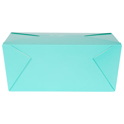 Bio Tek 98 oz Rectangle Turquoise Paper #4 Bio Box Take Out Container - 8 1/2" x 6 1/4" x 3 1/2" - 200 count box