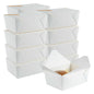 Bio Tek 98 oz Rectangle White Paper #4 Bio Box Take Out Container - 8 1/2" x 6 1/4" x 3 1/2" - 50 count box