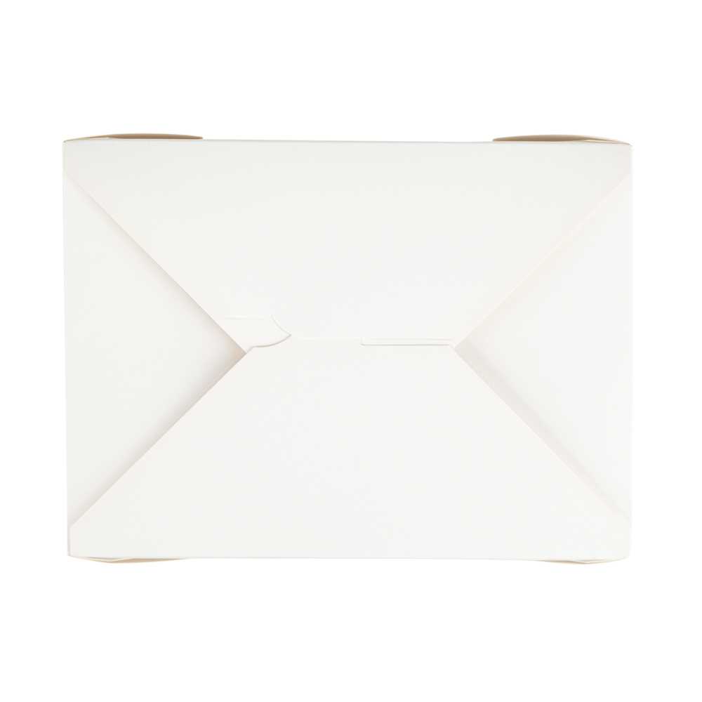 Bio Tek 98 oz Rectangle White Paper #4 Bio Box Take Out Container - 8 1/2" x 6 1/4" x 3 1/2" - 50 count box