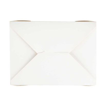 Bio Tek 98 oz Rectangle White Paper #4 Bio Box Take Out Container - 8 1/2" x 6 1/4" x 3 1/2" - 50 count box