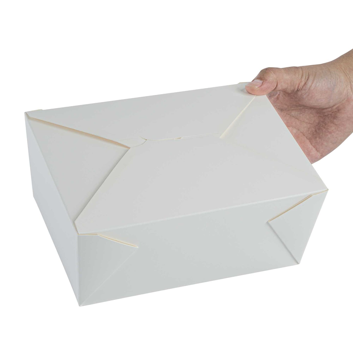 Bio Tek 98 oz Rectangle White Paper #4 Bio Box Take Out Container - 8 1/2" x 6 1/4" x 3 1/2" - 200 count box
