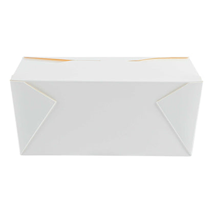 Bio Tek 98 oz Rectangle White Paper #4 Bio Box Take Out Container - 8 1/2" x 6 1/4" x 3 1/2" - 200 count box