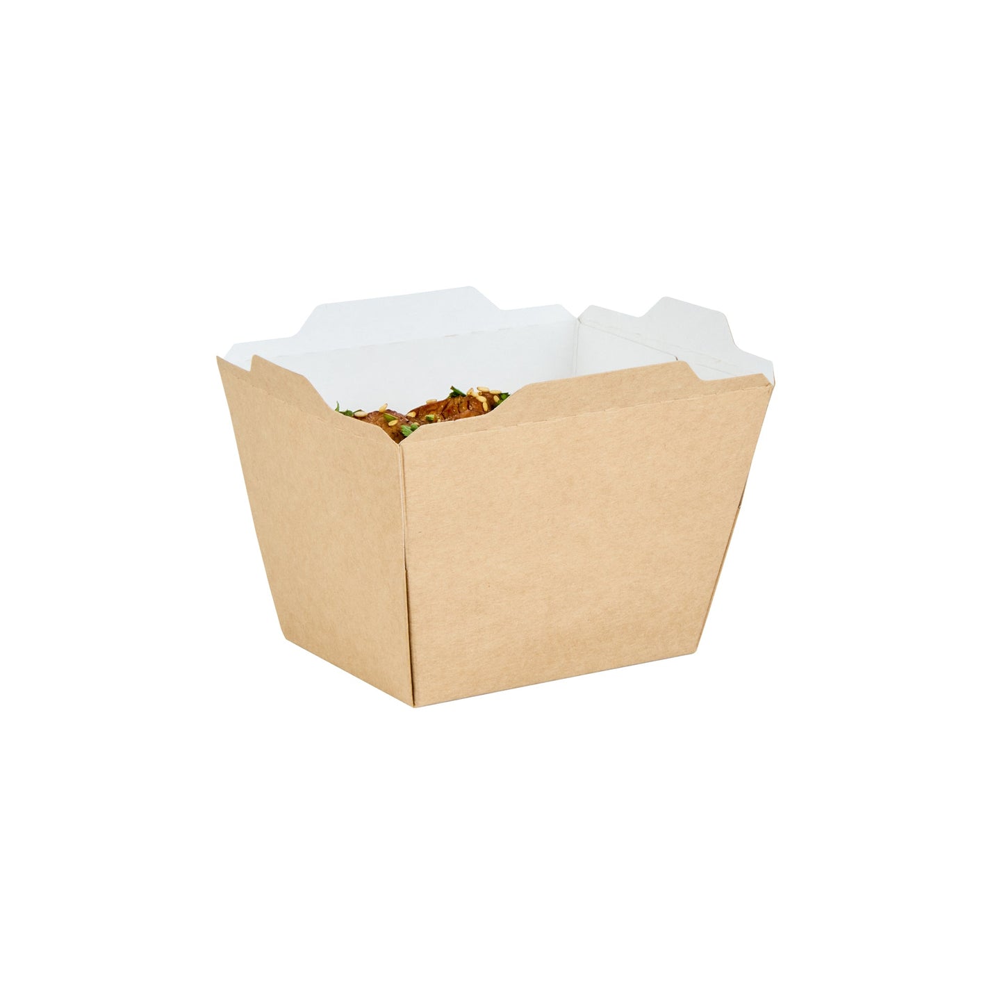 Cafe Vision 17 oz Rectangle Kraft Paper Small Click Lock Container - 4 1/4" x 3 1/4" x 2 3/4" - 50 count box