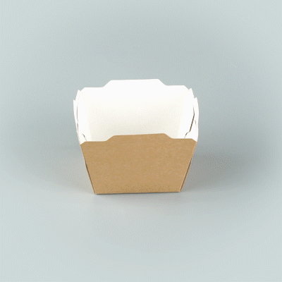 Cafe Vision 17 oz Rectangle Kraft Paper Small Click Lock Container - 4 1/4" x 3 1/4" x 2 3/4" - 50 count box