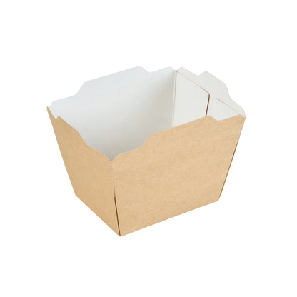 Cafe Vision 17 oz Rectangle Kraft Paper Small Click Lock Container - 4 1/4" x 3 1/4" x 2 3/4" - 50 count box