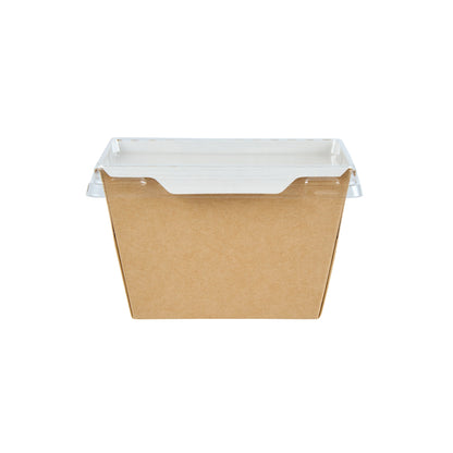 Cafe Vision 17 oz Rectangle Kraft Paper Small Click Lock Container - 4 1/4" x 3 1/4" x 2 3/4" - 50 count box