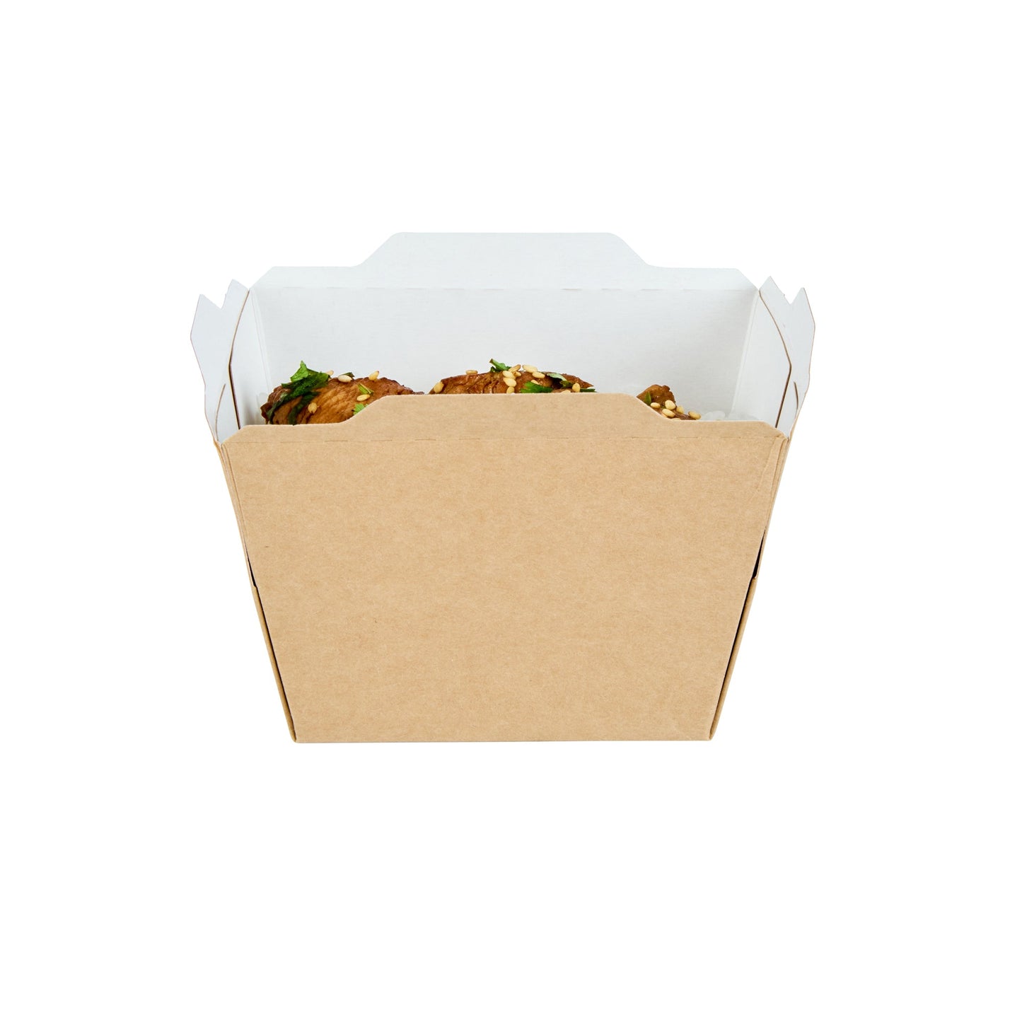 Cafe Vision 17 oz Rectangle Kraft Paper Small Click Lock Container - 4 1/4" x 3 1/4" x 2 3/4" - 200 count box