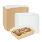 Cafe Vision 34 oz Rectangle Kraft Paper Medium Click Lock Container - 7 1/2" x 5 1/2" x 1 3/4" - 200 count box