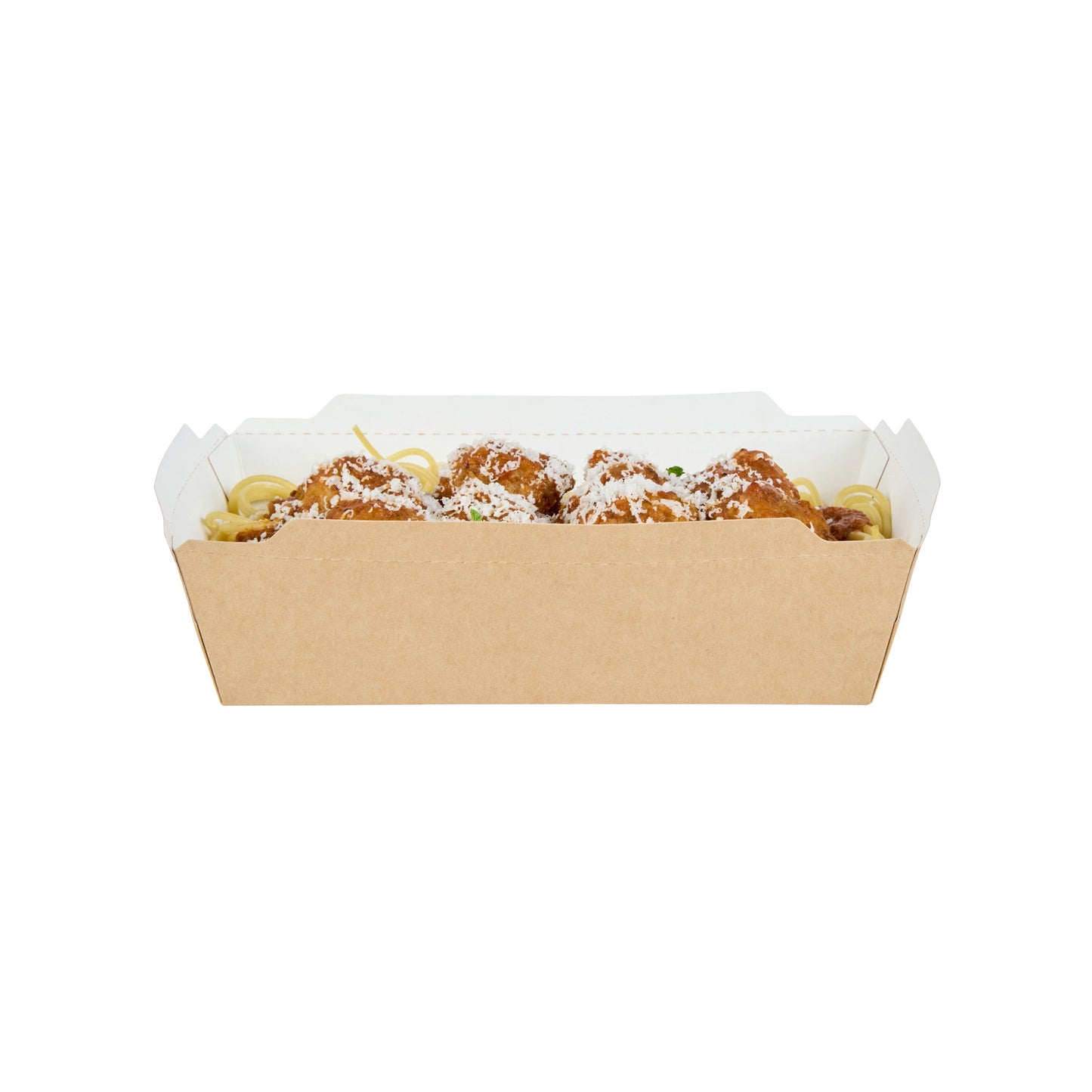 Cafe Vision 34 oz Rectangle Kraft Paper Medium Click Lock Container - 7 1/2" x 5 1/2" x 1 3/4" - 50 count box