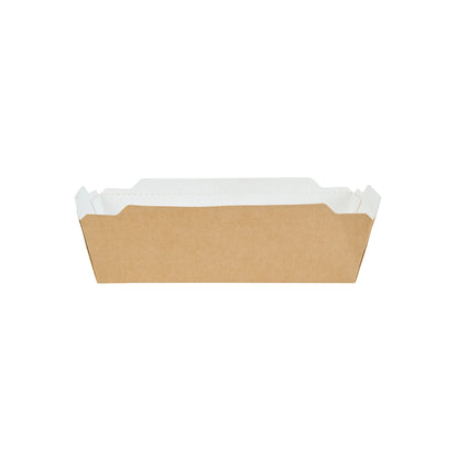 Cafe Vision 34 oz Rectangle Kraft Paper Medium Click Lock Container - 7 1/2" x 5 1/2" x 1 3/4" - 50 count box