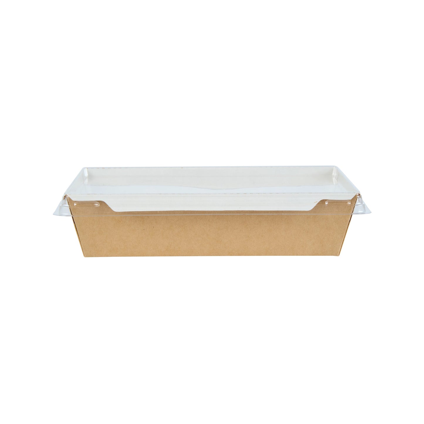 Cafe Vision 34 oz Rectangle Kraft Paper Medium Click Lock Container - 7 1/2" x 5 1/2" x 1 3/4" - 50 count box