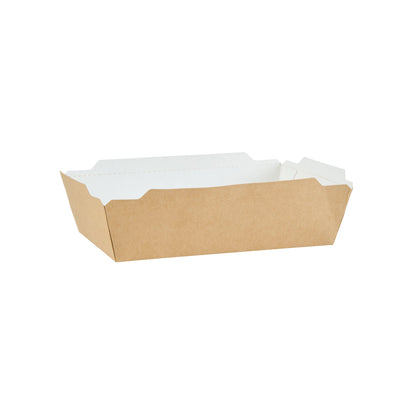 Cafe Vision 34 oz Rectangle Kraft Paper Medium Click Lock Container - 7 1/2" x 5 1/2" x 1 3/4" - 200 count box