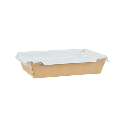Cafe Vision 34 oz Rectangle Kraft Paper Medium Click Lock Container - 7 1/2" x 5 1/2" x 1 3/4" - 200 count box
