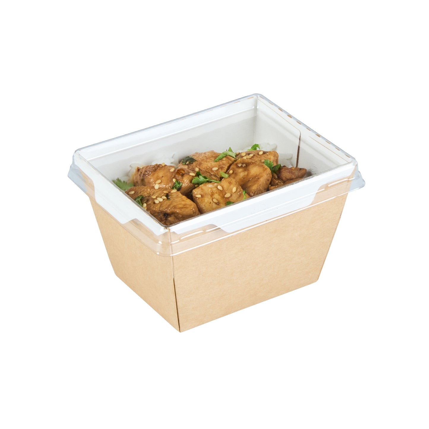 Cafe Vision Rectangle Clear Plastic Lid - Fits Small Click Lock Container - 50 count box