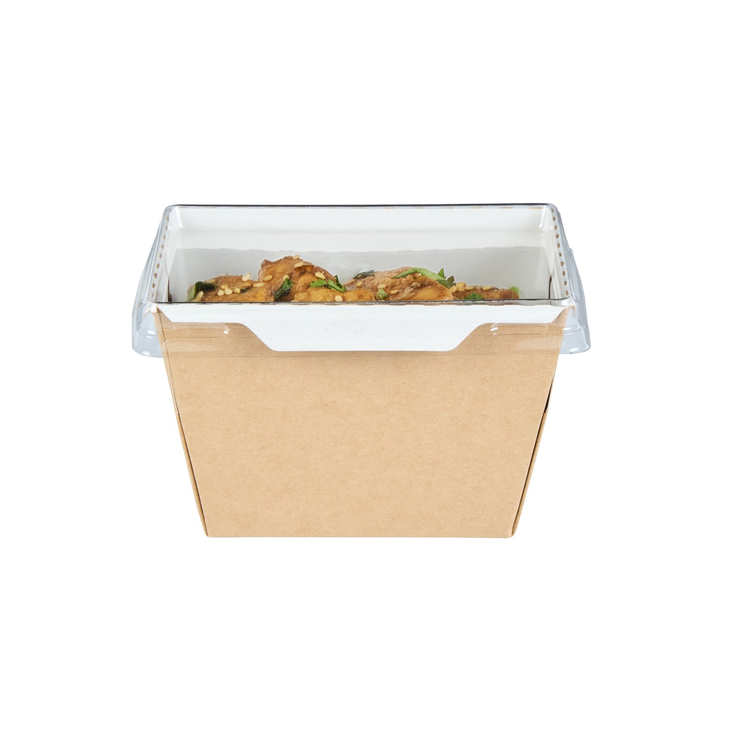 Cafe Vision Rectangle Clear Plastic Lid - Fits Small Click Lock Container - 200 count box