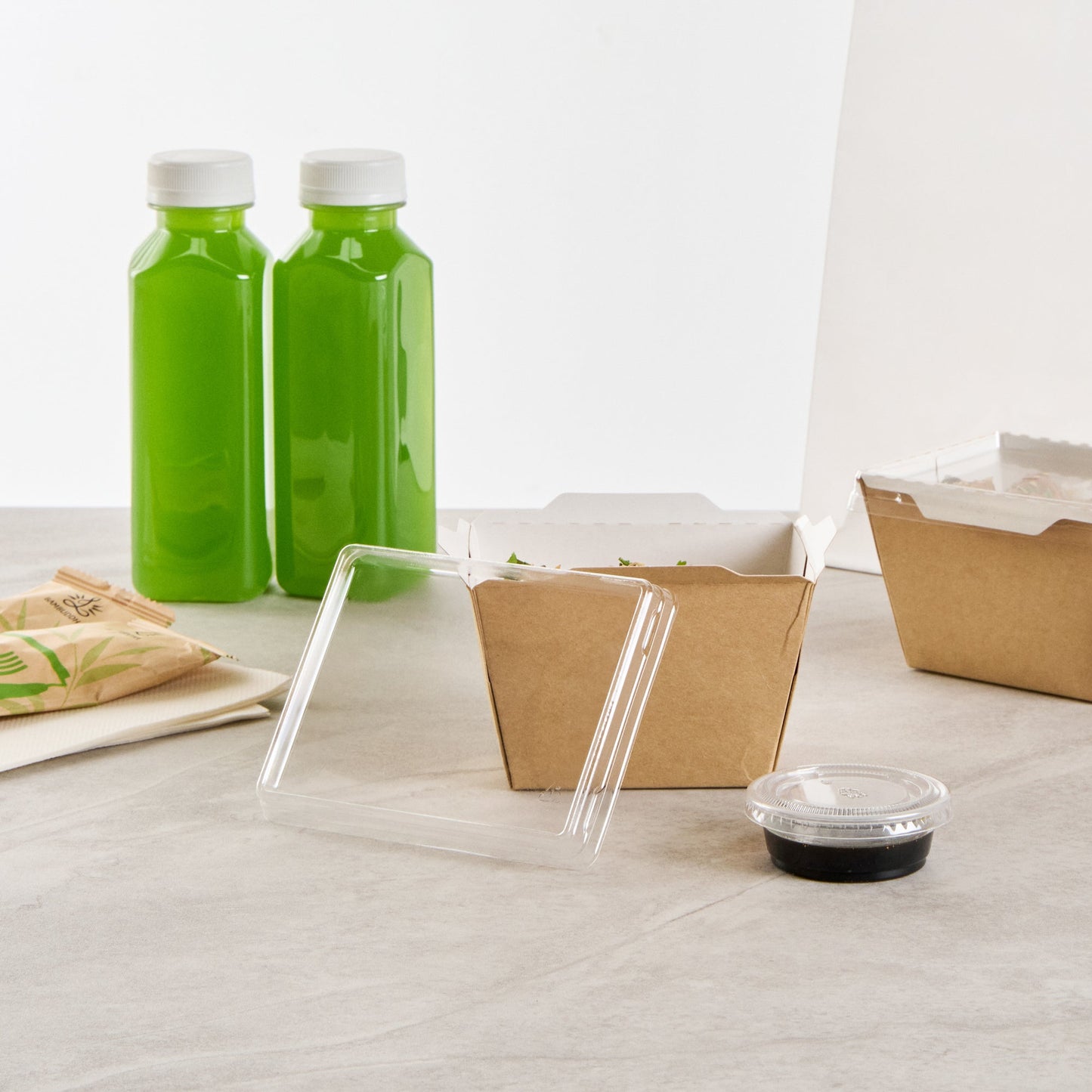 Cafe Vision Rectangle Clear Plastic Lid - Fits Small Click Lock Container - 200 count box