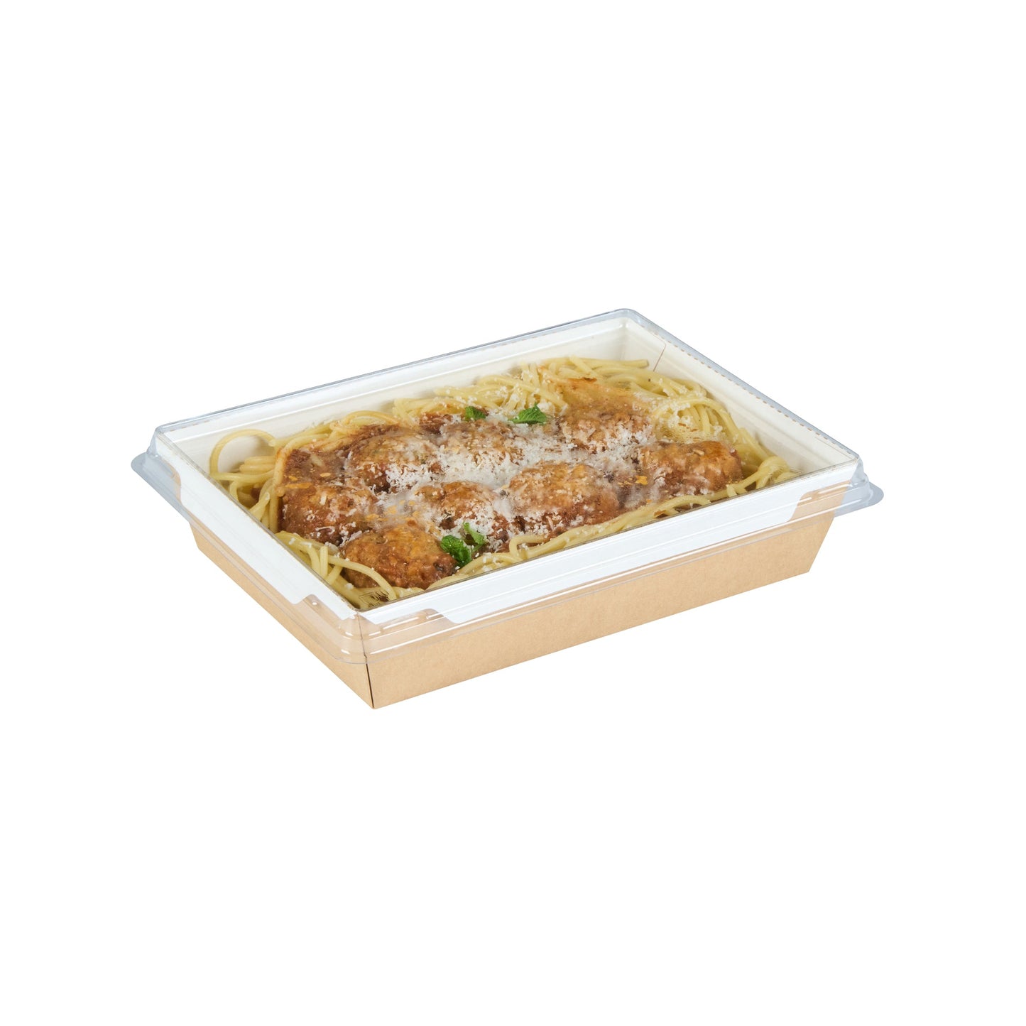 Cafe Vision Rectangle Clear Plastic Lid - Fits Medium Click Lock Container - 50 count box