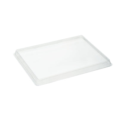 Cafe Vision Rectangle Clear Plastic Lid - Fits Medium Click Lock Container - 50 count box