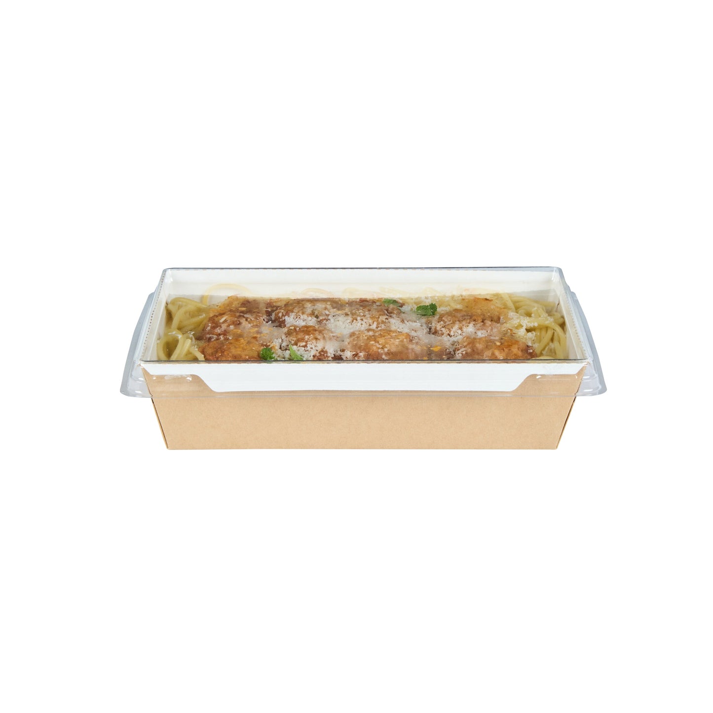 Cafe Vision Rectangle Clear Plastic Lid - Fits Medium Click Lock Container - 50 count box
