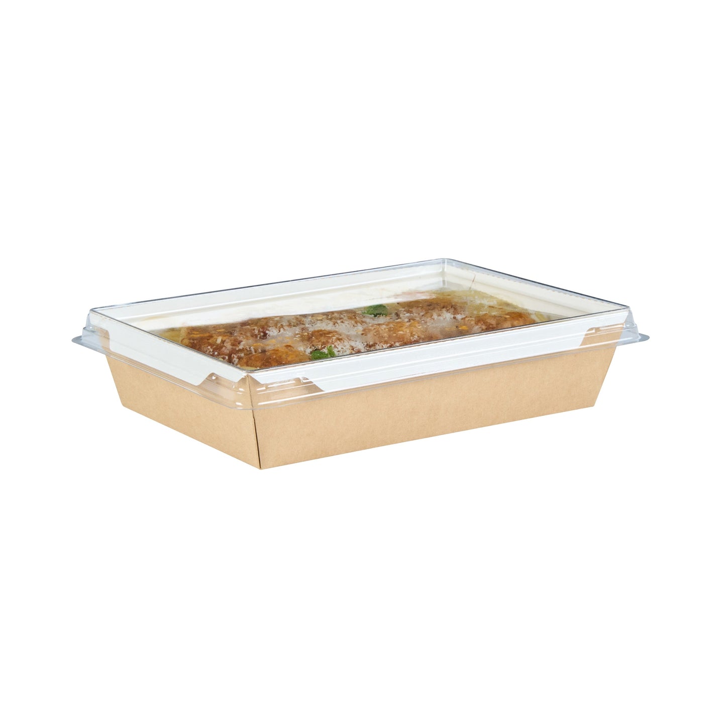 Cafe Vision Rectangle Clear Plastic Lid - Fits Medium Click Lock Container - 50 count box