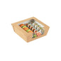 Cafe Vision 26 oz Rectangle Kraft Paper Medium Bio Salad Box - 5 3/4" x 5 3/4" x 1 3/4" - 50 count box