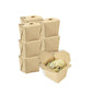 Bio Tek 8 oz Square Kraft Paper Noodle Take Out Container - 2 3/4" x 2 1/4" x 2 1/2" - 25 count box