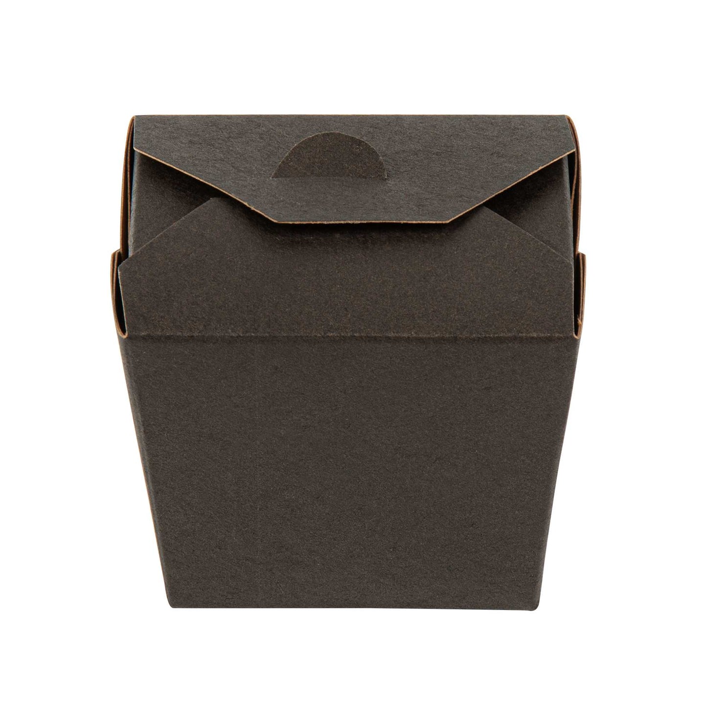 Bio Tek 8 oz Square Black Paper Noodle Take Out Container - 2 3/4" x 2 1/4" x 2 1/2" - 25 count box