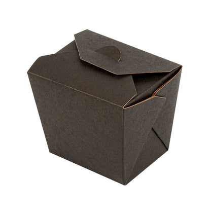Bio Tek 8 oz Square Black Paper Noodle Take Out Container - 2 3/4" x 2 1/4" x 2 1/2" - 200 count box