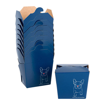 Bio Tek 8 oz Square Frenchie Paper Noodle Take Out Container - 2 3/4" x 2 1/4" x 2 1/2" - 50 count box