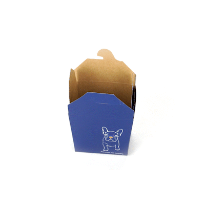 Bio Tek 8 oz Square Frenchie Paper Noodle Take Out Container - 2 3/4" x 2 1/4" x 2 1/2" - 50 count box