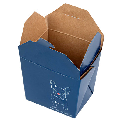 Bio Tek 8 oz Square Frenchie Paper Noodle Take Out Container - 2 3/4" x 2 1/4" x 2 1/2" - 50 count box