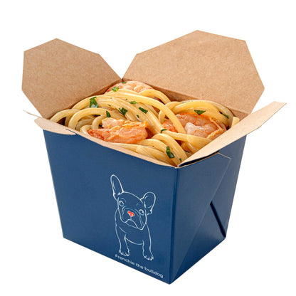 Bio Tek 8 oz Square Frenchie Paper Noodle Take Out Container - 2 3/4" x 2 1/4" x 2 1/2" - 200 count box