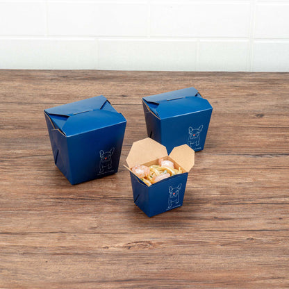 Bio Tek 8 oz Square Frenchie Paper Noodle Take Out Container - 2 3/4" x 2 1/4" x 2 1/2" - 200 count box