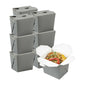Bio Tek 8 oz Square Gray Paper Noodle Take Out Container - 2 3/4" x 2 1/4" x 2 1/2" - 200 count box