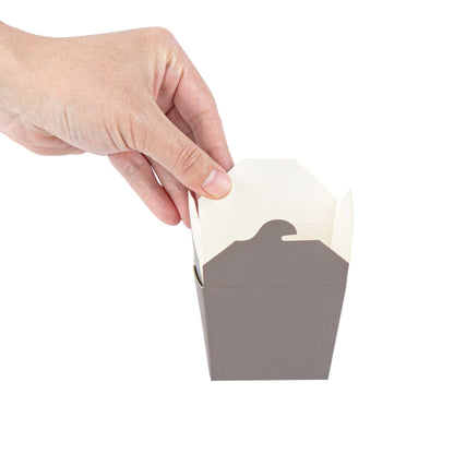 Bio Tek 8 oz Square Gray Paper Noodle Take Out Container - 2 3/4" x 2 1/4" x 2 1/2" - 200 count box