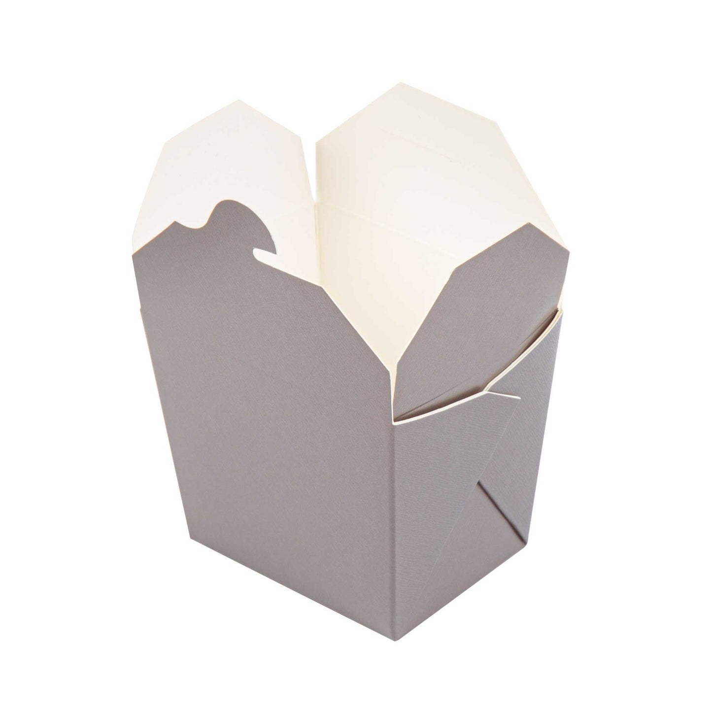 Bio Tek 8 oz Square Gray Paper Noodle Take Out Container - 2 3/4" x 2 1/4" x 2 1/2" - 200 count box