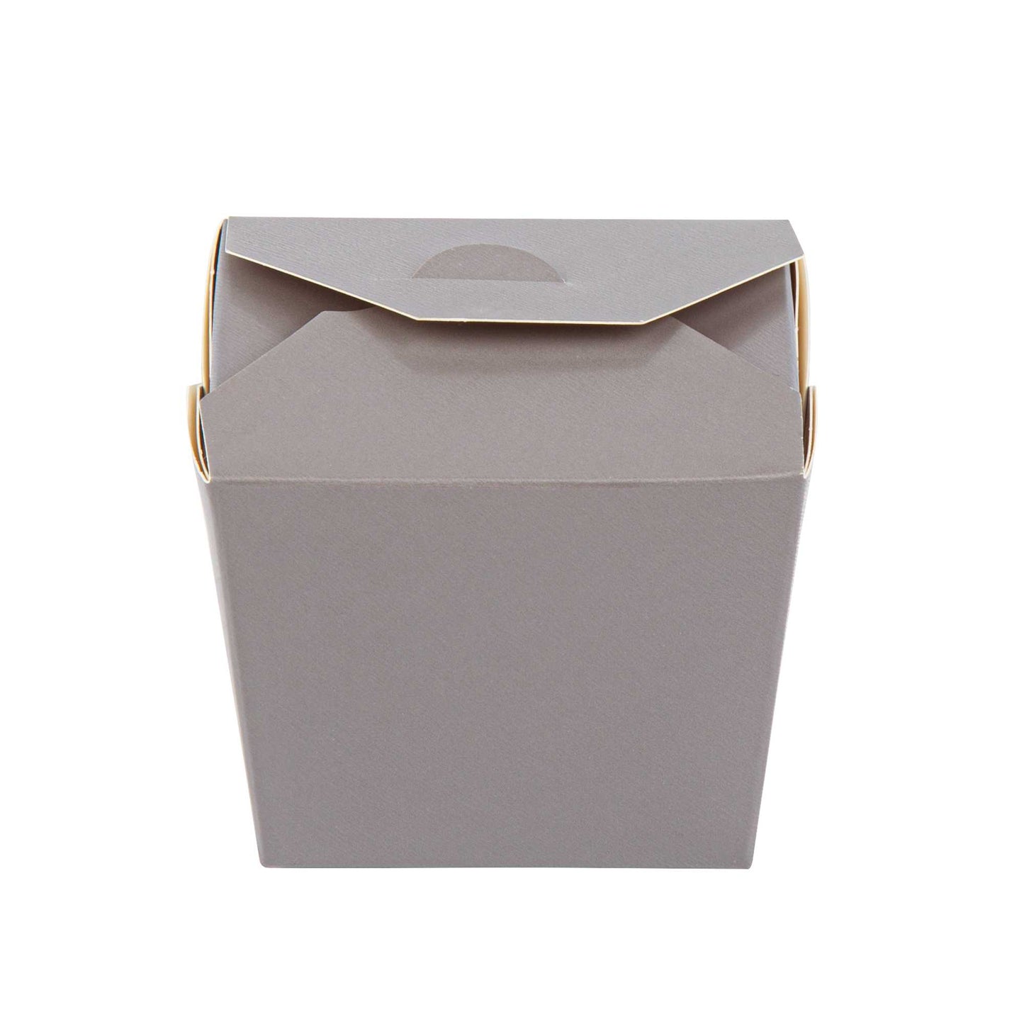 Bio Tek 8 oz Square Gray Paper Noodle Take Out Container - 2 3/4" x 2 1/4" x 2 1/2" - 200 count box