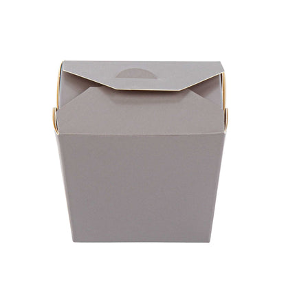 Bio Tek 8 oz Square Gray Paper Noodle Take Out Container - 2 3/4" x 2 1/4" x 2 1/2" - 200 count box