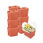 Bio Tek 8 oz Square Red Paper Noodle Take Out Container - 2 3/4" x 2 1/4" x 2 1/2" - 200 count box