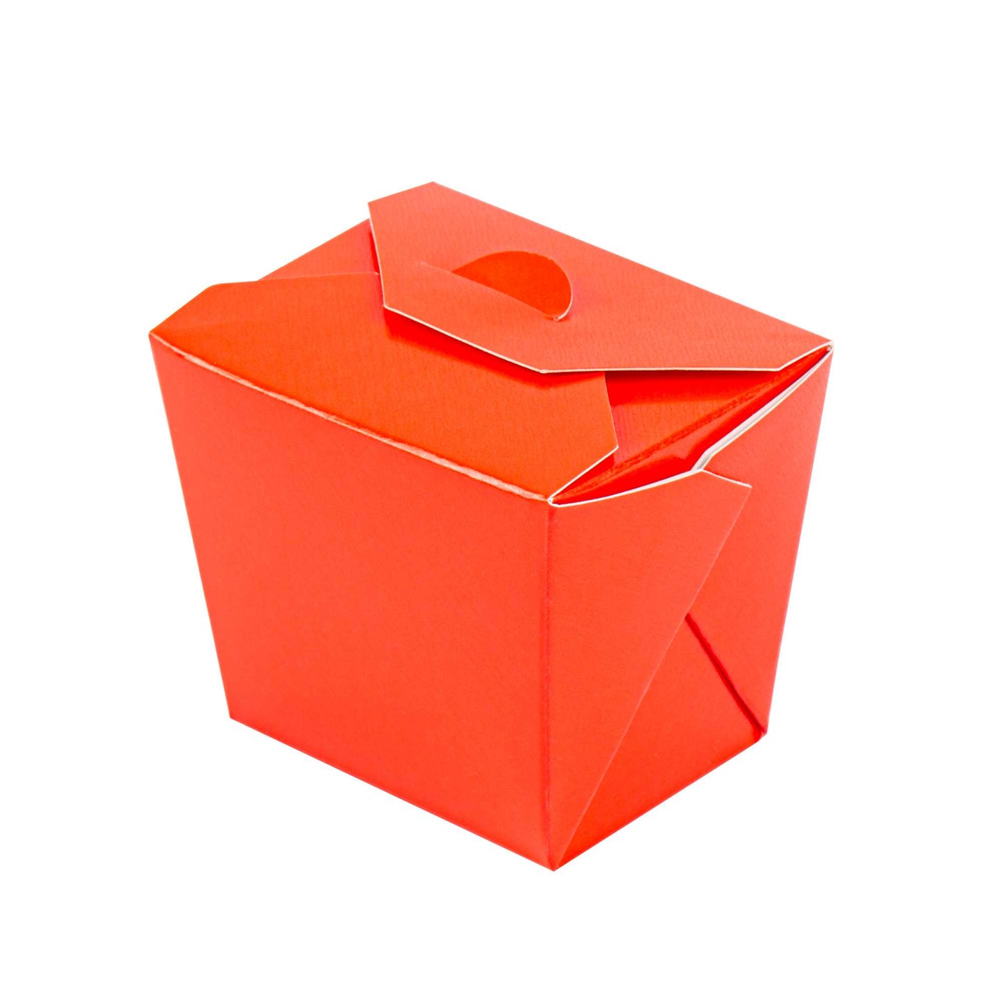 Bio Tek 8 oz Square Red Paper Noodle Take Out Container - 2 3/4" x 2 1/4" x 2 1/2" - 25 count box