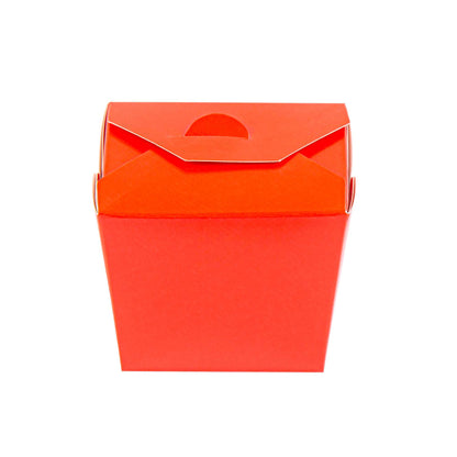 Bio Tek 8 oz Square Red Paper Noodle Take Out Container - 2 3/4" x 2 1/4" x 2 1/2" - 25 count box