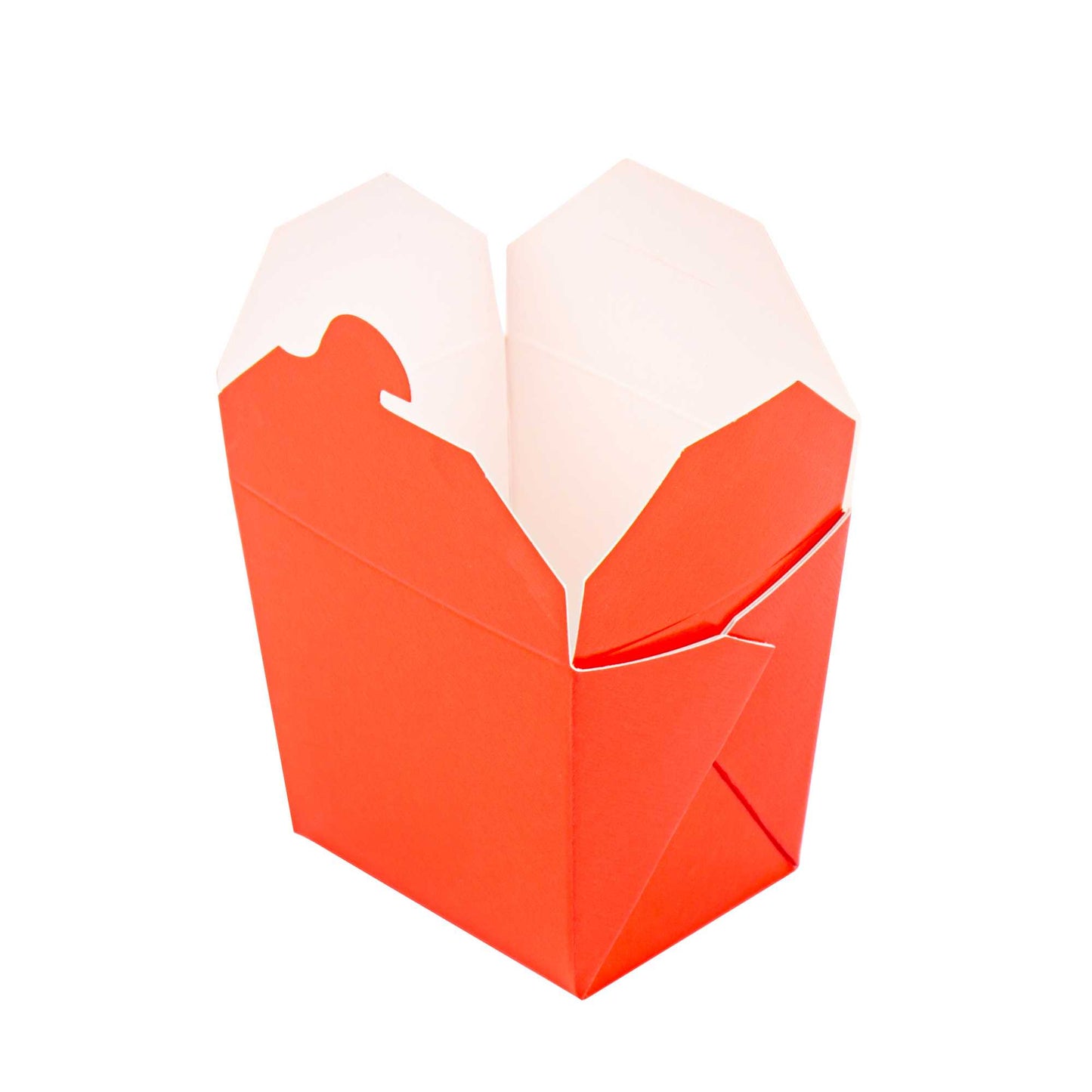 Bio Tek 8 oz Square Red Paper Noodle Take Out Container - 2 3/4" x 2 1/4" x 2 1/2" - 200 count box