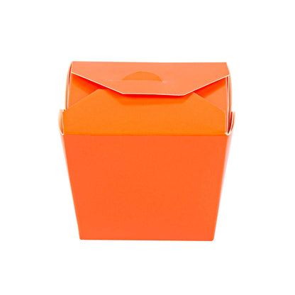 Bio Tek 8 oz Square Tangerine Orange Paper Noodle Take Out Container - 2 3/4" x 2 1/4" x 2 1/2" - 200 count box