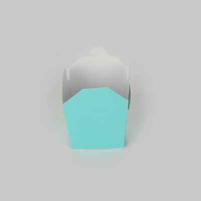 Bio Tek 8 oz Square Turquoise Paper Noodle Take Out Container - 2 3/4" x 2 1/4" x 2 1/2" - 50 count box