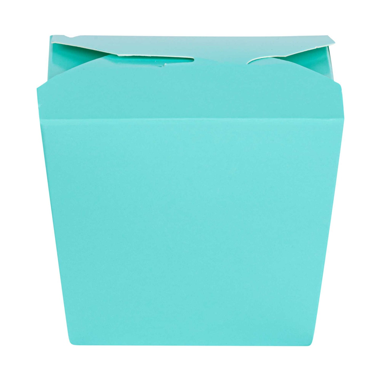 Bio Tek 8 oz Square Turquoise Paper Noodle Take Out Container - 2 3/4" x 2 1/4" x 2 1/2" - 50 count box