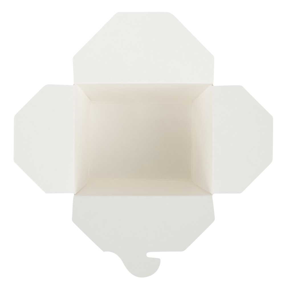 Bio Tek 8 oz Square White Paper Noodle Take Out Container - 2 3/4" x 2 1/4" x 2 1/2" - 25 count box