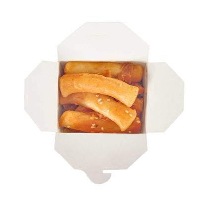 Bio Tek 8 oz Square White Paper Noodle Take Out Container - 2 3/4" x 2 1/4" x 2 1/2" - 200 count box