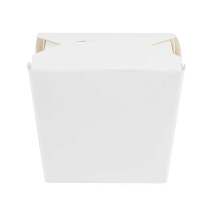 Bio Tek 8 oz Square White Paper Noodle Take Out Container - 2 3/4" x 2 1/4" x 2 1/2" - 200 count box